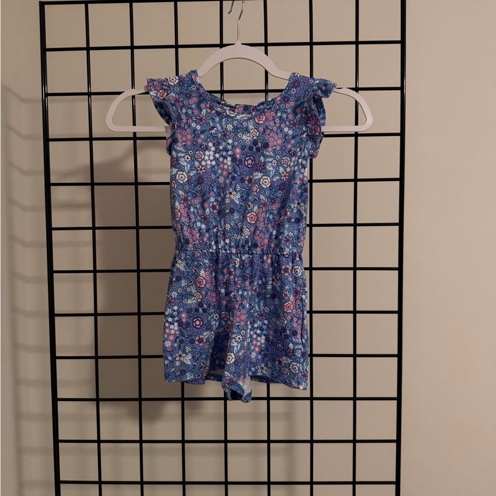 Floral Blue Kids Romper